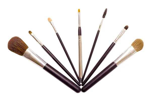 Um conjunto de escovas para aplicação de maquiagem — Fotografia de Stock