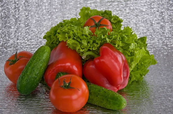 Peppar sallad tomat gurka — Stockfoto