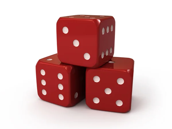 Three red dice — Stock Photo, Image
