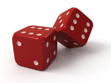 Two red dice clipart