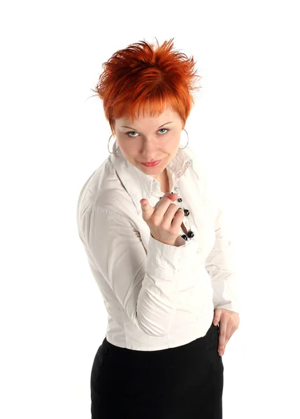 stock image Serious business woman isolaited on white background