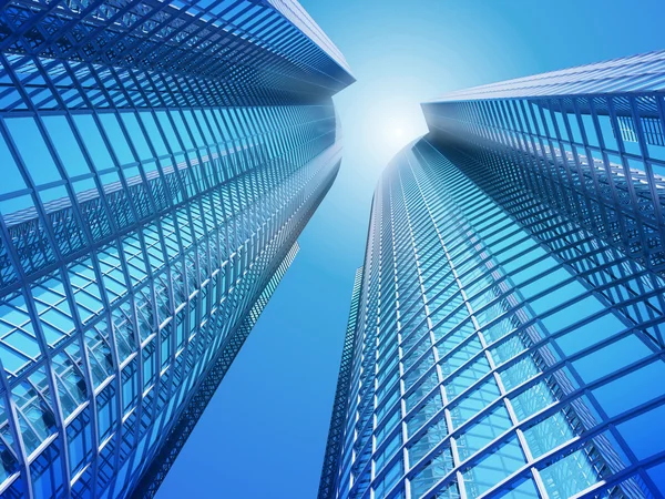 Edificio de oficinas sobre un fondo del cielo azul —  Fotos de Stock