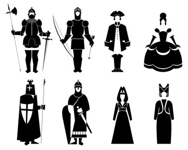 in period costumes clipart