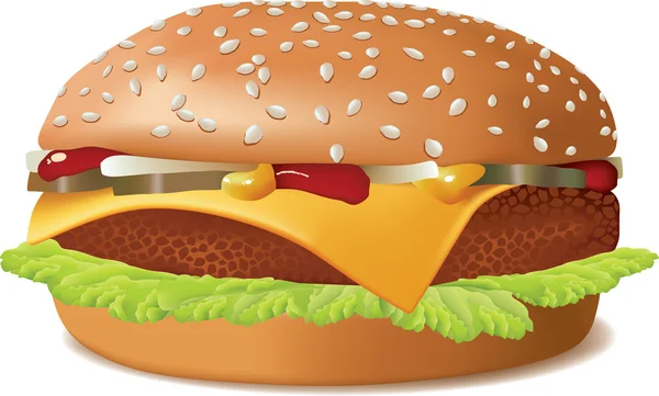 Hambúrguer de queijo — Vetor de Stock