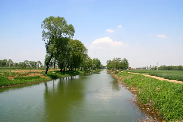 Αγροτική ποτάμιου τοπίου — Φωτογραφία Αρχείου