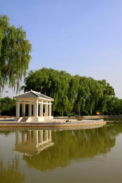 Kinesisk arkitektur landskap i en park — Stockfoto