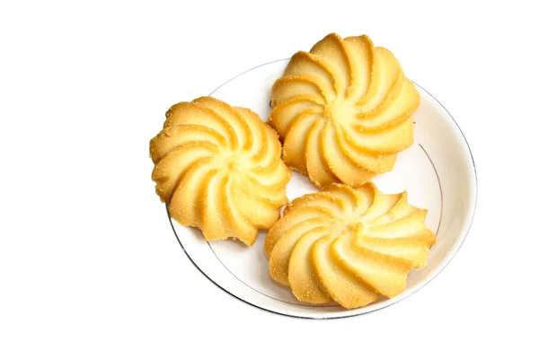 Желтое печенье в тарелке — стоковое фото