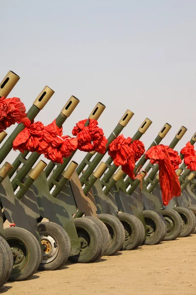 Rows of gun salute — Stock Photo, Image