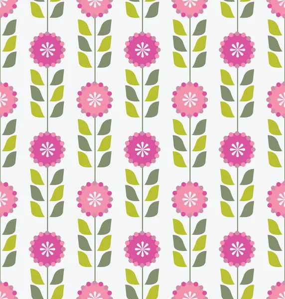 シームレスなピンクの花柄 — ストックベクタ