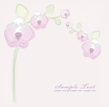 Floral pink orchid background clipart