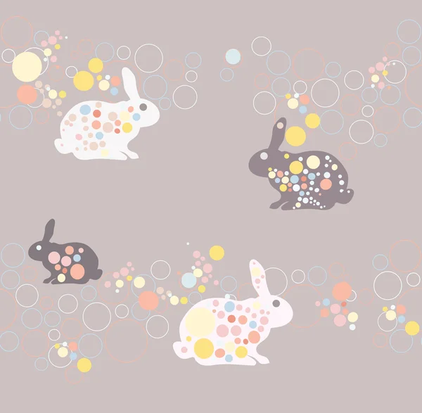 귀여운 원활한 토끼 패턴 — 스톡 벡터