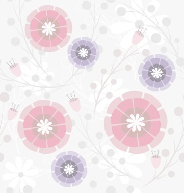 Seamless spring pastel floral pattern clipart