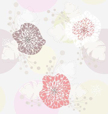 Cute pastel spring floral pattern clipart