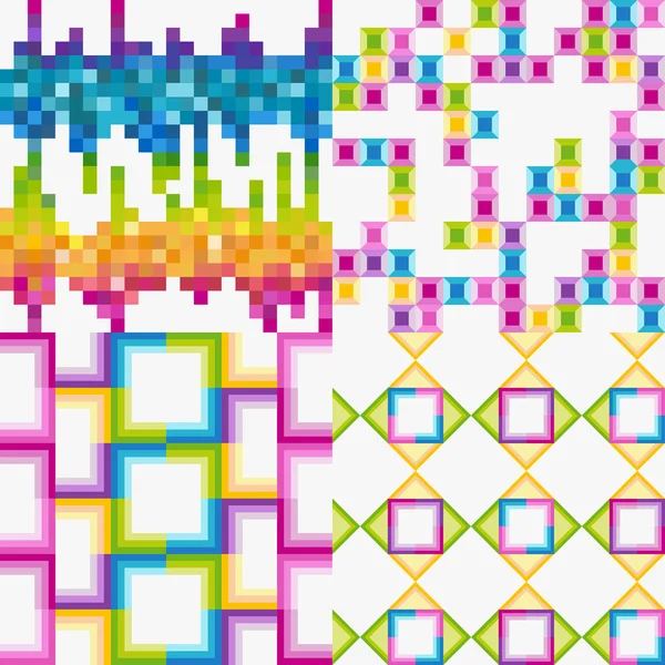 Vector conjunto de fondos de baldosas de colores abstractos — Vector de stock