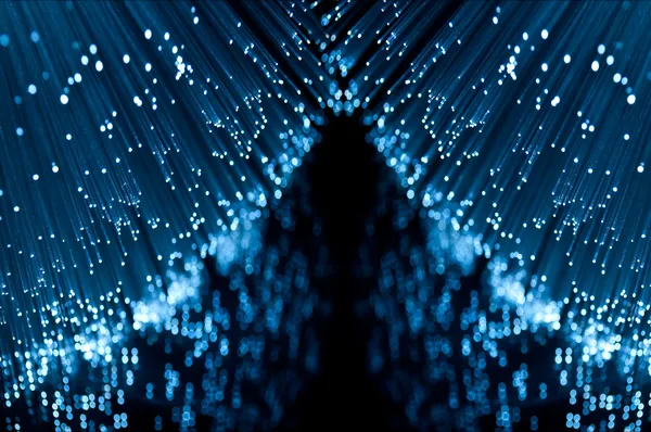 Крупный Низкий Уровень Захвата Концов Многих Светящихся Волокон Оптического Света — стоковое фото