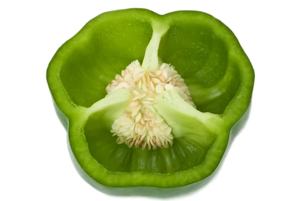 Green pepper cross section. — Stock Photo, Image