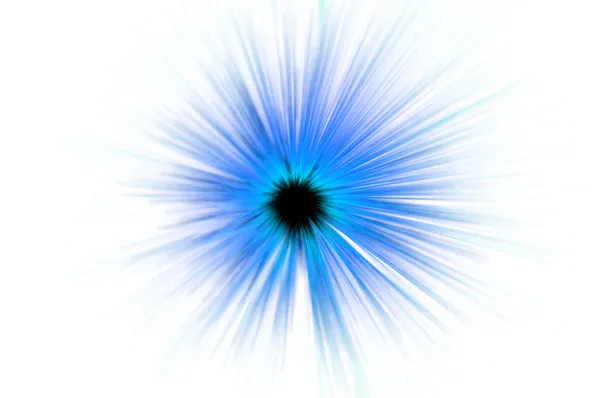 Vibrant Blue Cyan Colour Threads Motion Blurred Black Centre White — Stock Photo, Image