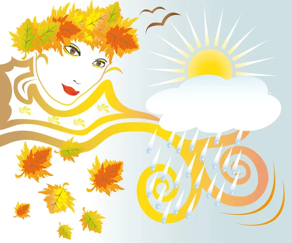 Visage d'automne — Image vectorielle