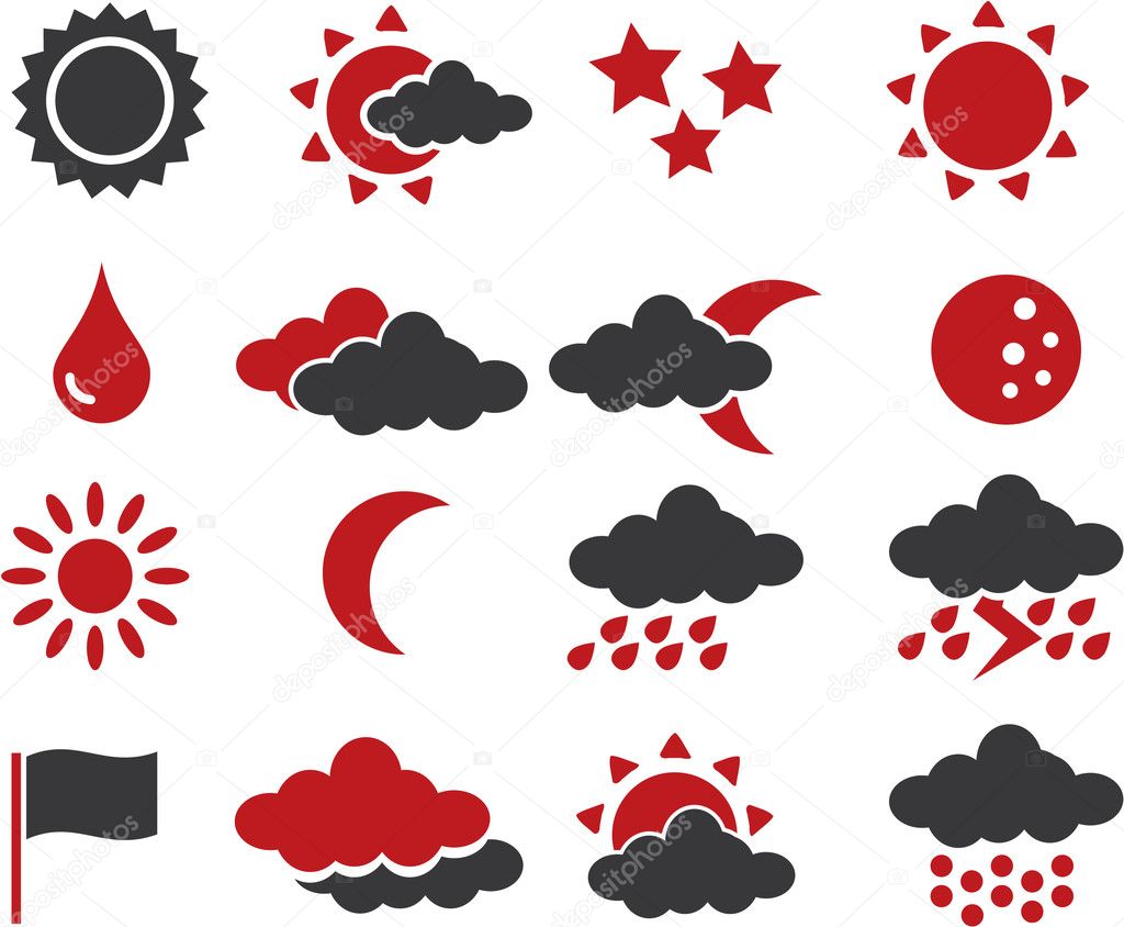 16 weather signs. raster version