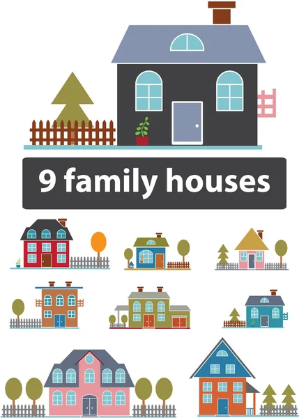 stock image 8 family houses