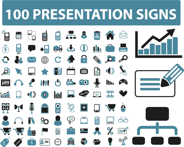 100 presentation tecken — Stock vektor