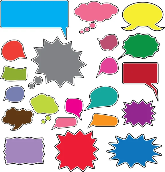 20 comic style chat bubbles — Stock Vector
