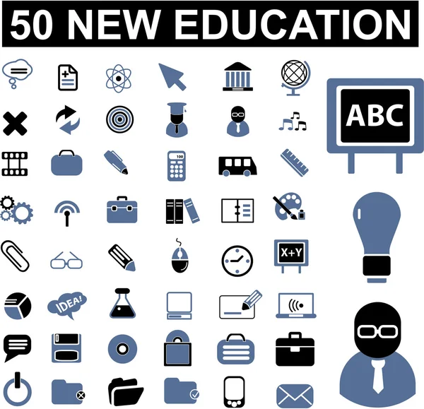 50 vzdělání známky — Stockový vektor