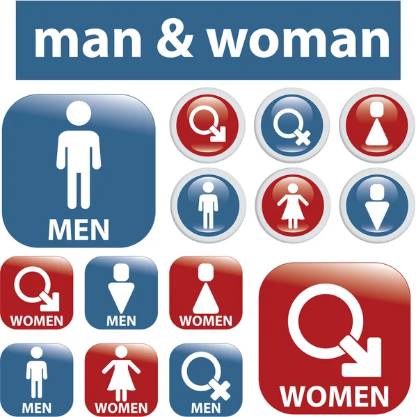 Мужские и женские кнопки — стоковый вектор