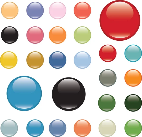 光沢のある色のボタン — ストックベクタ