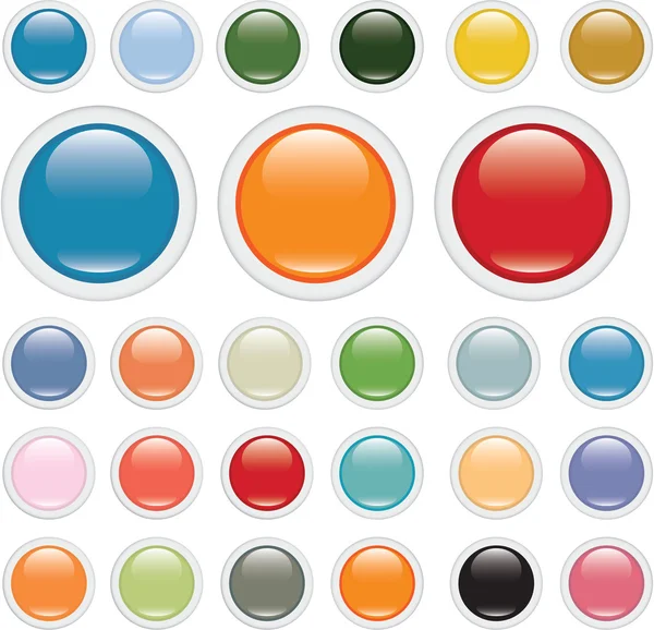 Botones de color brillante — Vector de stock