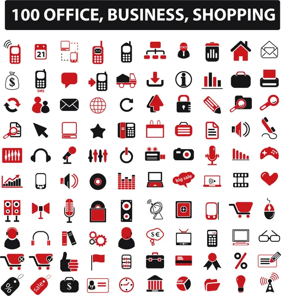 100 Büro, Geschäft — Stockvektor