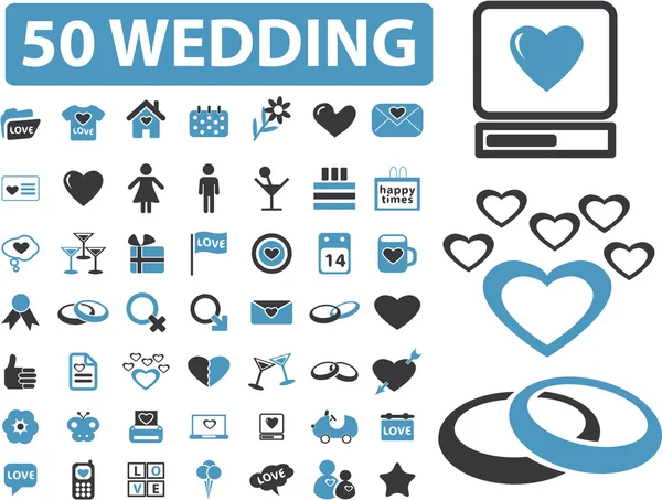 50 wedding signs — Stock Vector