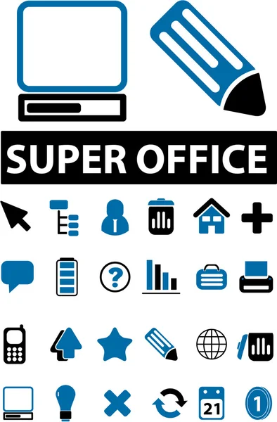 20 super office signs — Stock Vector
