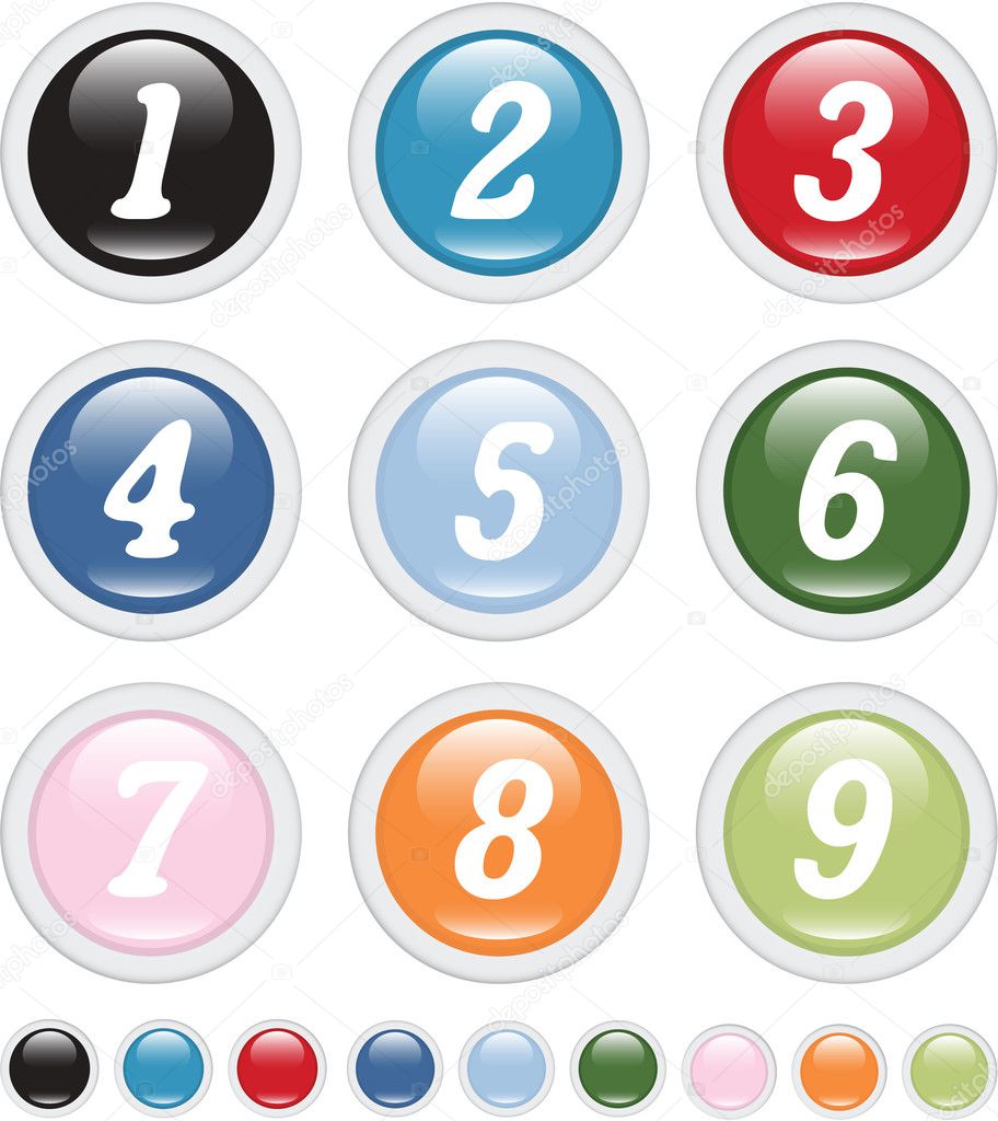 Number buttons — Stock Vector © gupusk #5012742