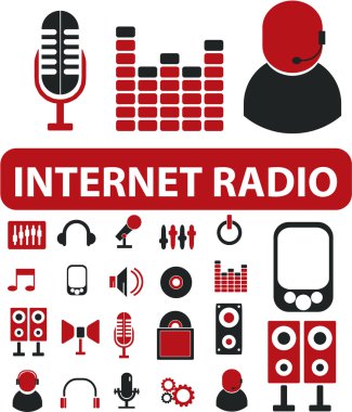 Internet radio signs clipart