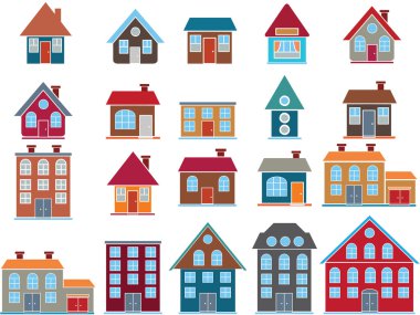 20 buildings. vector clipart