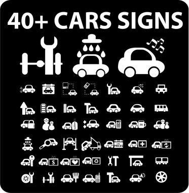 40 cars signs clipart