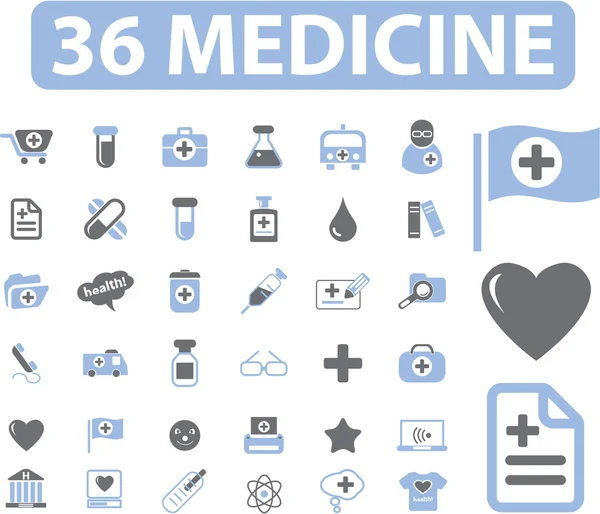 36 gyógyszer web jelek — Stock Vector