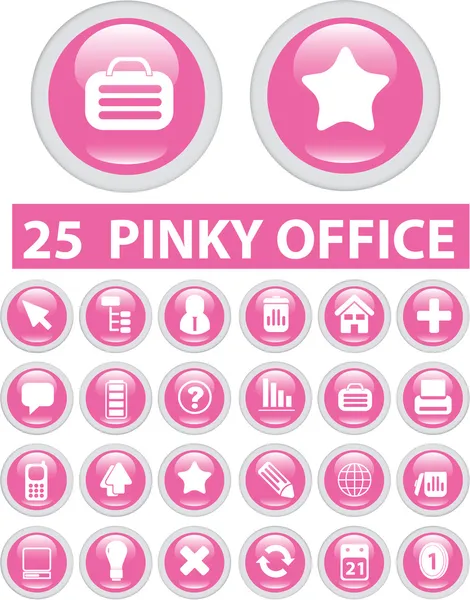 25 pinky office işaretleri — Stok Vektör
