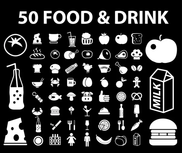 50 food — Stock Vector