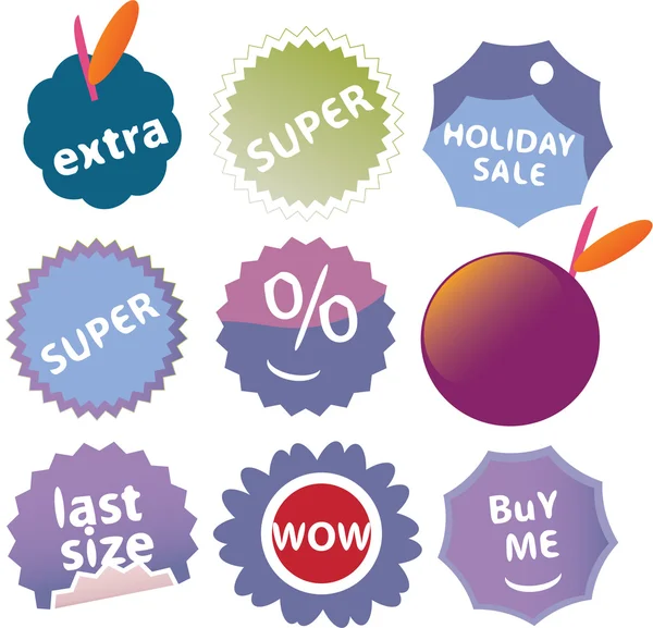 Cute shopping stickers, vector — Stock Vector