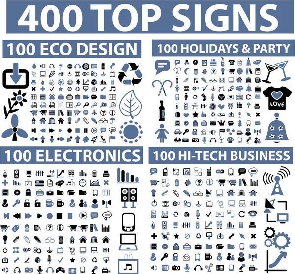 400 signes supérieurs — Image vectorielle