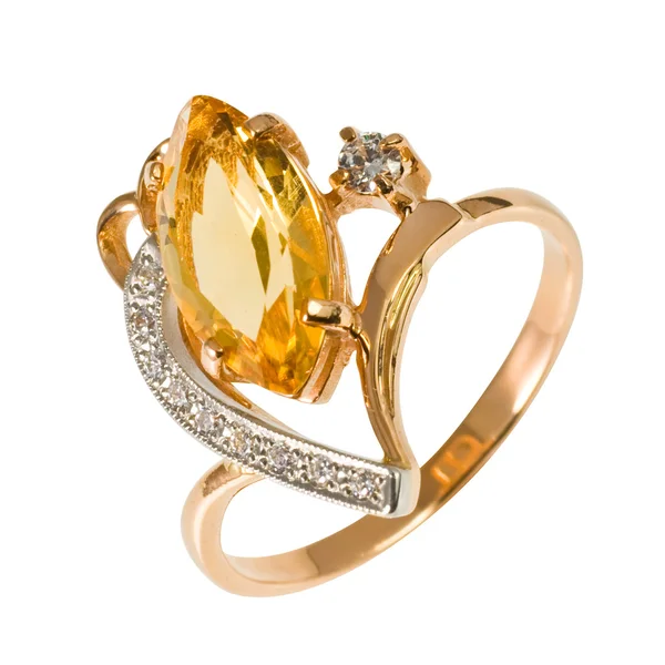 Zlatý prsten s kameny — Stock fotografie