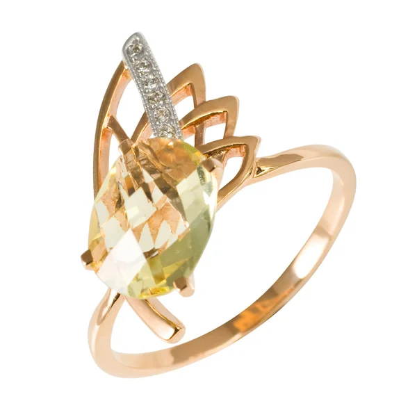 Golden Ring Stones Jewelry Golden — Stock Photo, Image