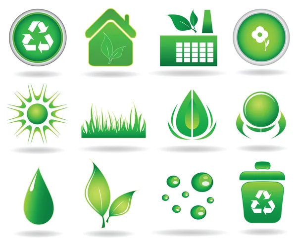 stock vector Set of ecology icons-vector illustration