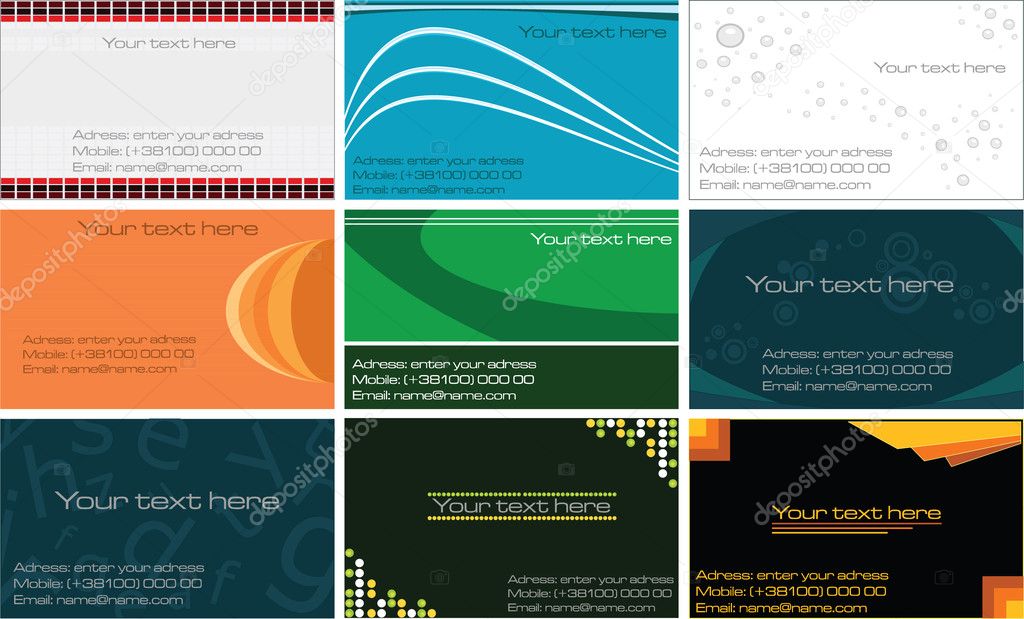 Colorful business cards vector