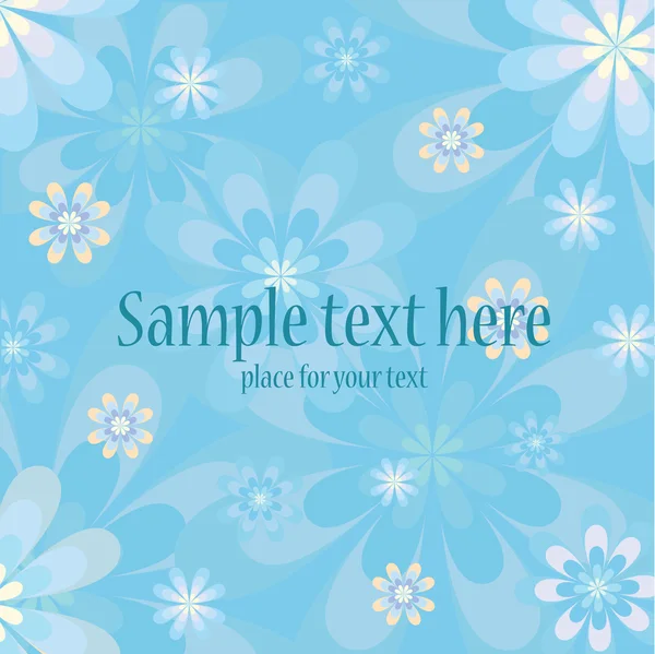 Design de carte florale bleue — Image vectorielle