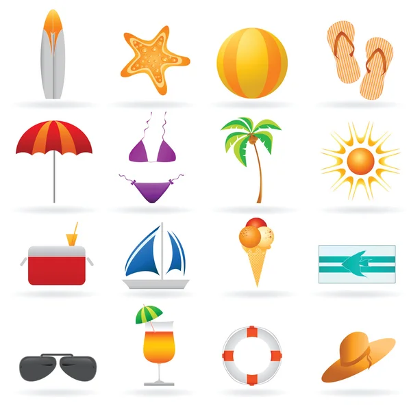 Summer and travel icon set — Stock Vector