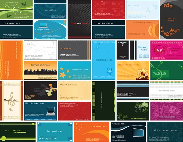 Collection of business cards Vector Graphics