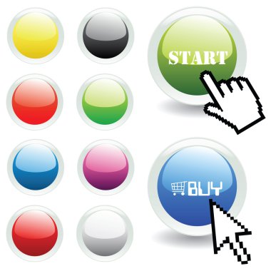 Vector Glossy Buttons clipart